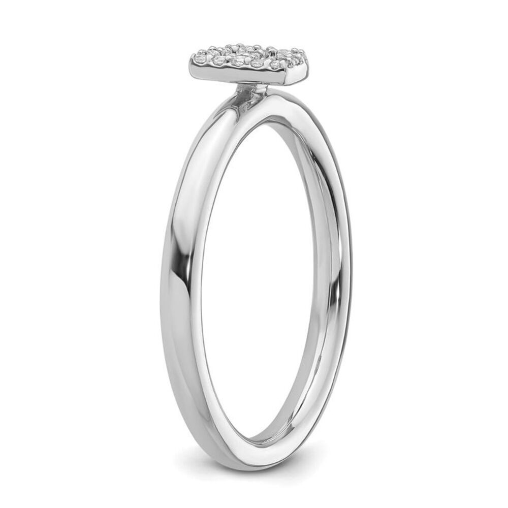 Kazi Luxury 14k White Gold Stackable Diamond Init… - image 6